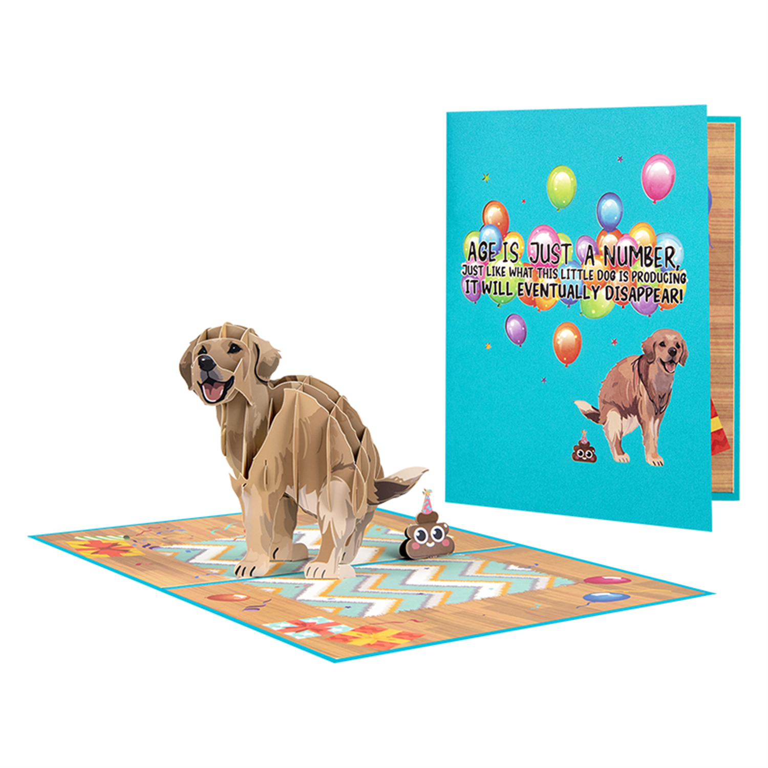  - Paws & Punchlines Funny Pop-Up Birthday Card - Image 3