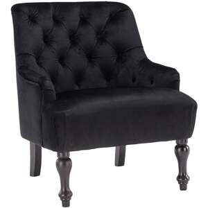 Velvet Black Armina Accent Chair