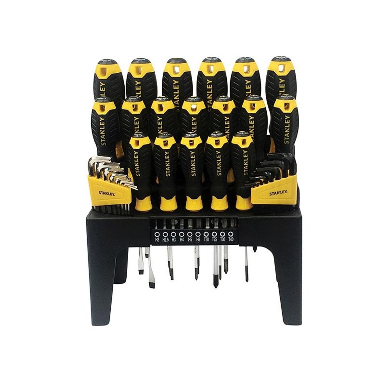 Stanley Hand Tools Screwdriver Set In Rack, 44 Piece - Multi Colour