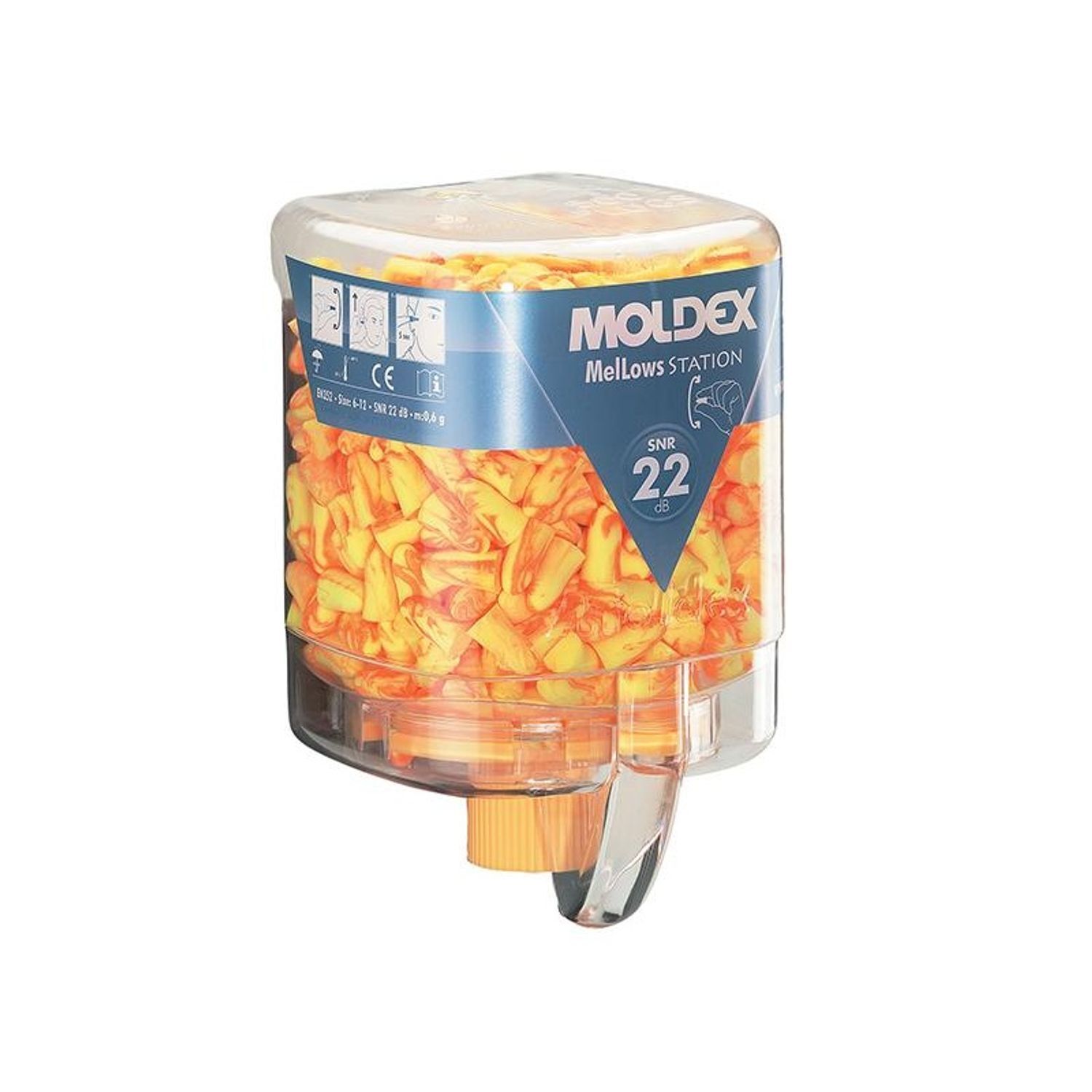 Moldex Disposable Foam Earplugs Mellows Station Snr 22 Db (250 Pairs) - Multi Colour