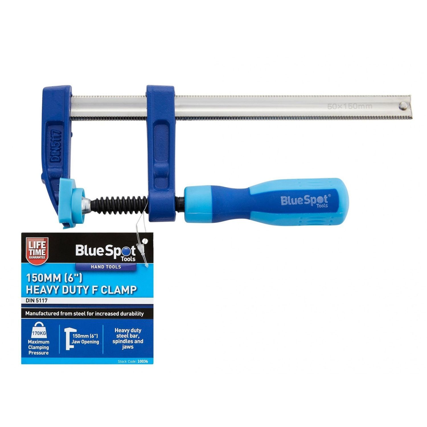 Bluespot Tools Heavy-Duty F-Clamp - Multi Colour