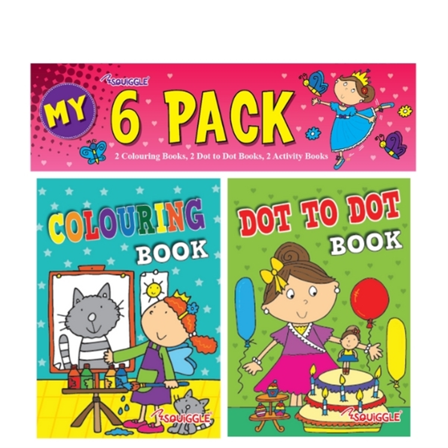 B&Q -  Pack Of 6 Mini Colouring & Activity Books For Girls - Image 6