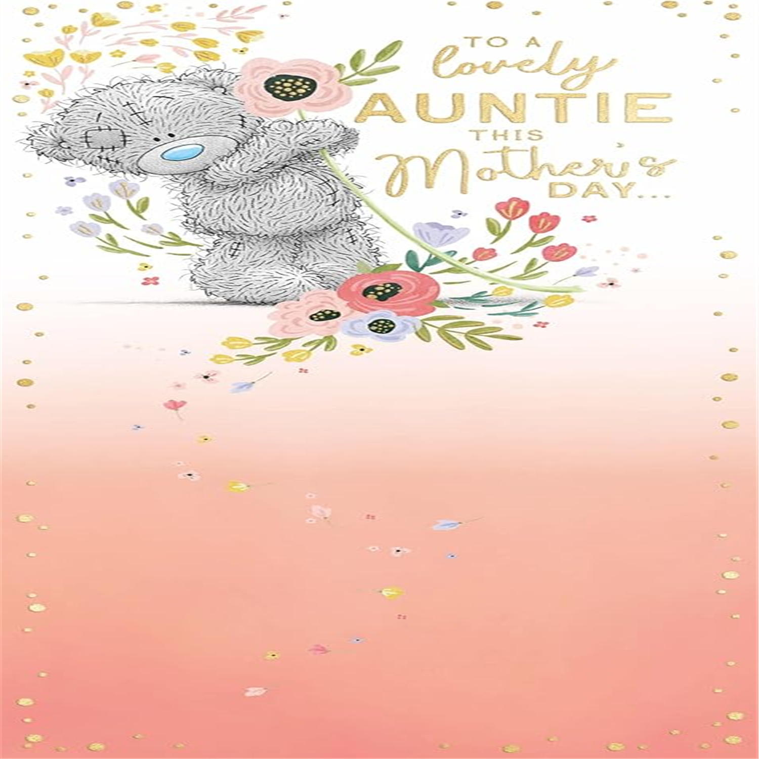 Bear With Flower in Paws Lovely Auntie Mother's Day Card - Image 3