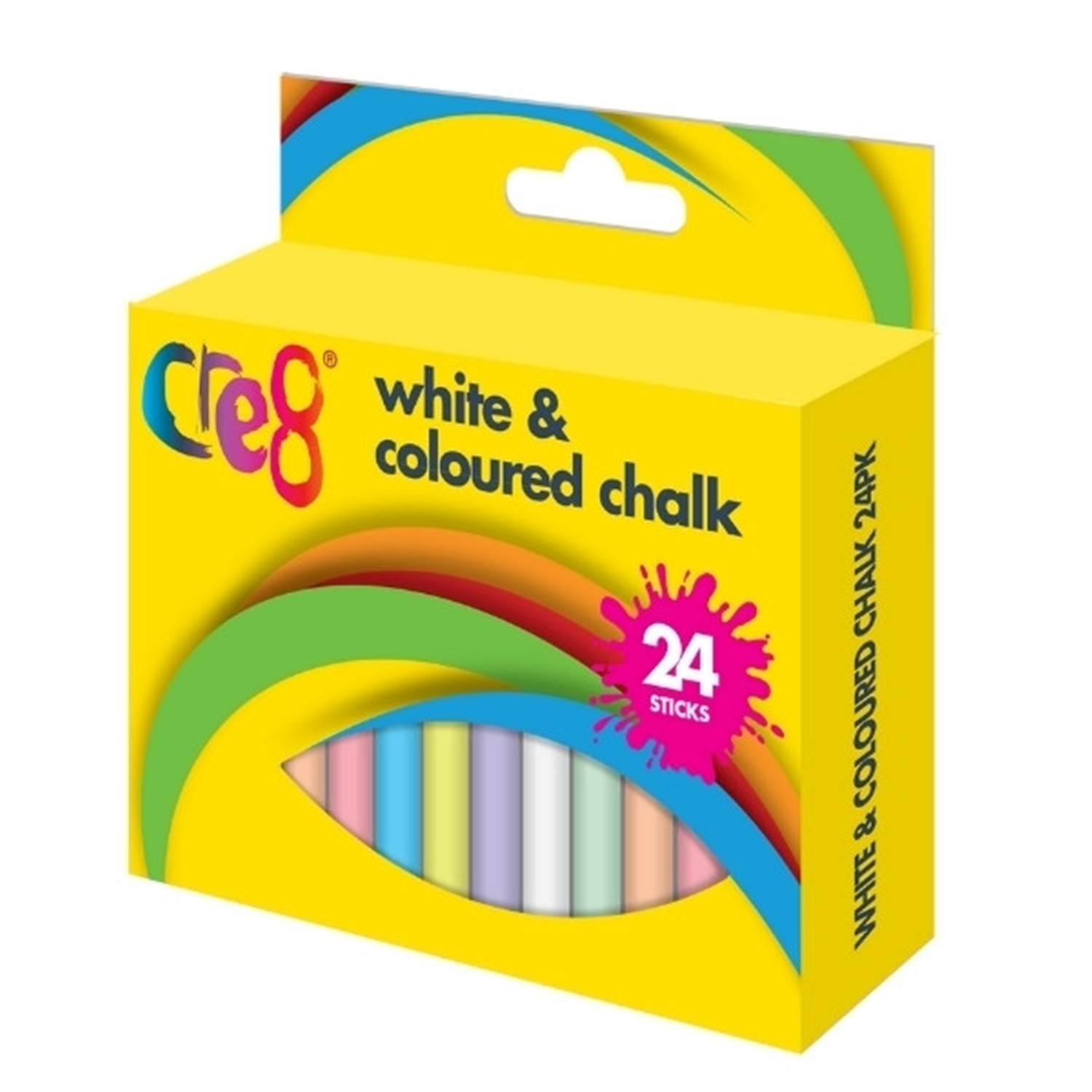 Martello Pack Of 24 White And Coloured Chalks - Blue