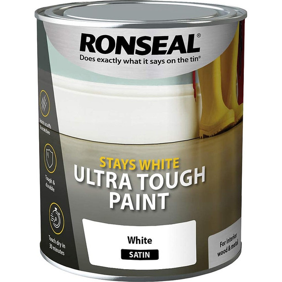 Ronseal Stay White Ultra Tough Satin 750ml.