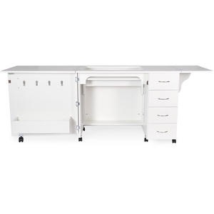 Harriet Fold-away Sewing Cabinet with Drawers in Ash White