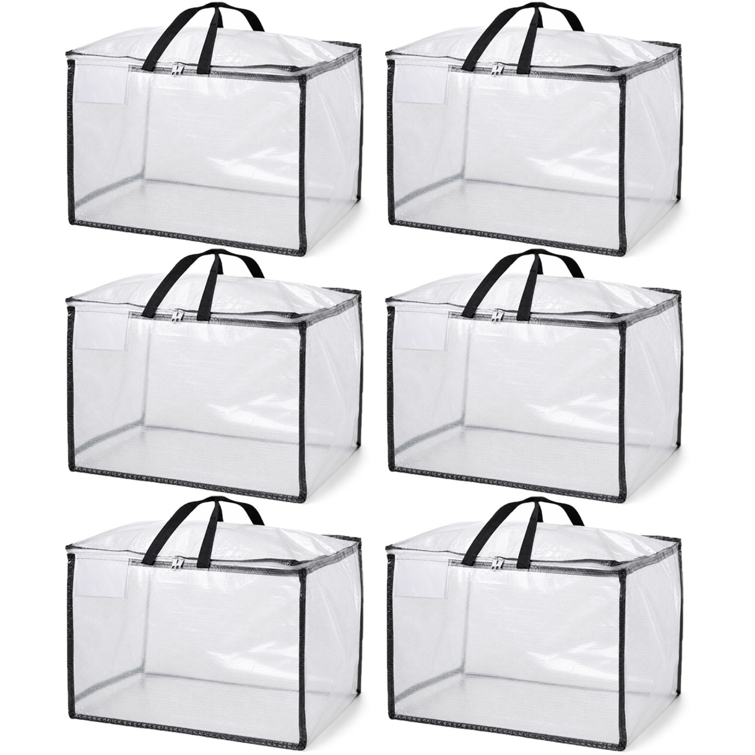 B&Q - Moving & Storage Bags Clear 100L Premium GradeReusable Zippered Tote For Moving HouseClothes StorageCampingAttic - Image 2