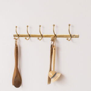 Antique Gold Metal Wall Hook Rail - 49cm