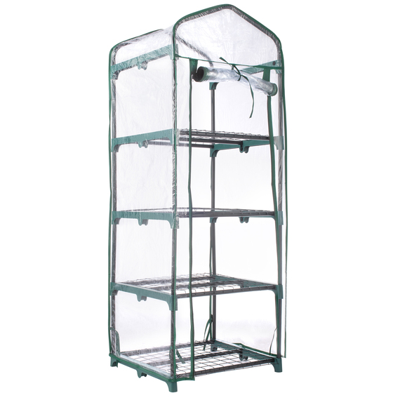 Hardys 4 Tier Mini Greenhouse Outdoor & Indoor - 4 Shelves Portable Small Gardening Growhouse