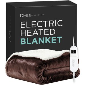 Heated Electric Blanket Sherpa Fleece 9 Heat Settings & Timer 120x160cm