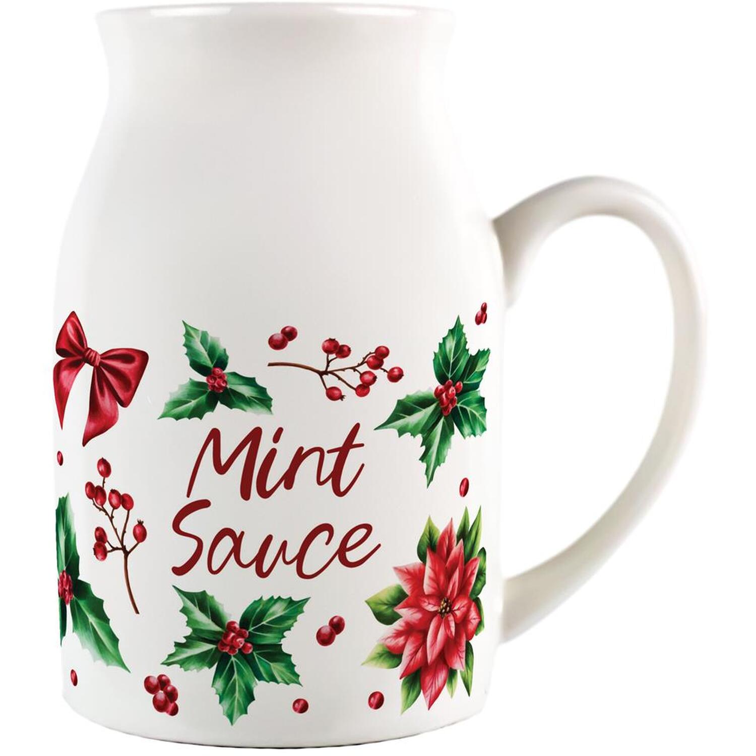 B&Q -  Christmas Holly Leaves Small Porcelain Serving JugMint Sauce - Image 3