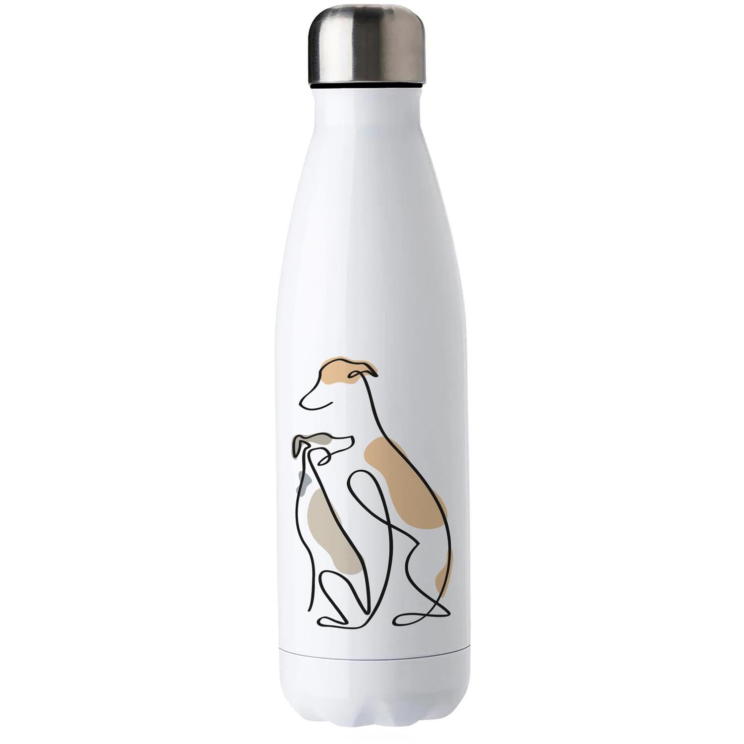 Abstract Whippets Metal Water Bottle - Artsy Dog Owner Gifts - Image 2