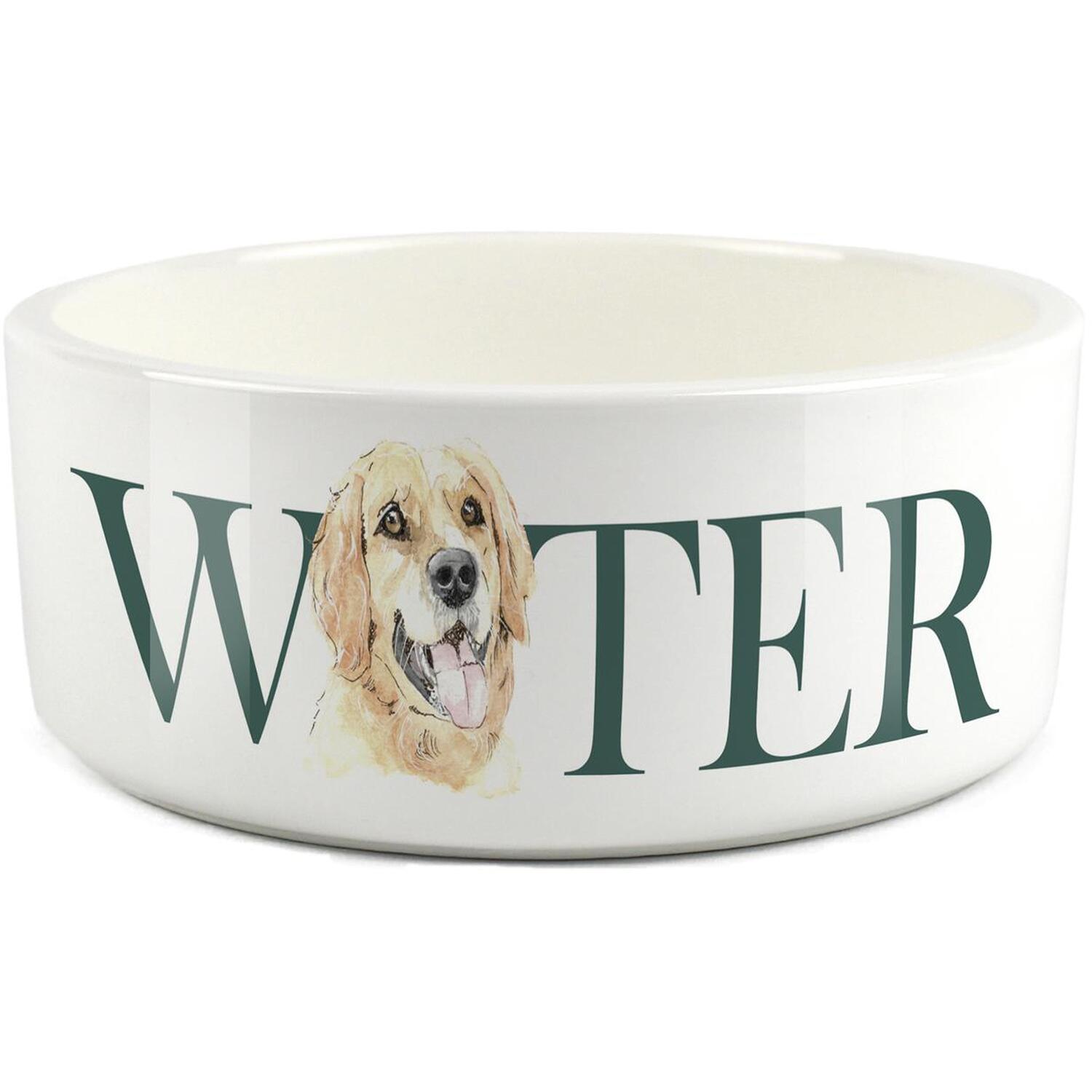 Golden Retriever Pet Bowl - Dog Portrait Large Ceramic Water Bowl/Dish Dog Gift - Image 2
