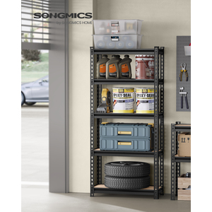 SONGMICS 5-Tier Heavy-Duty Storage Rack for Garage, 30 x 70 x 150 cm, Metal Shelving Unit