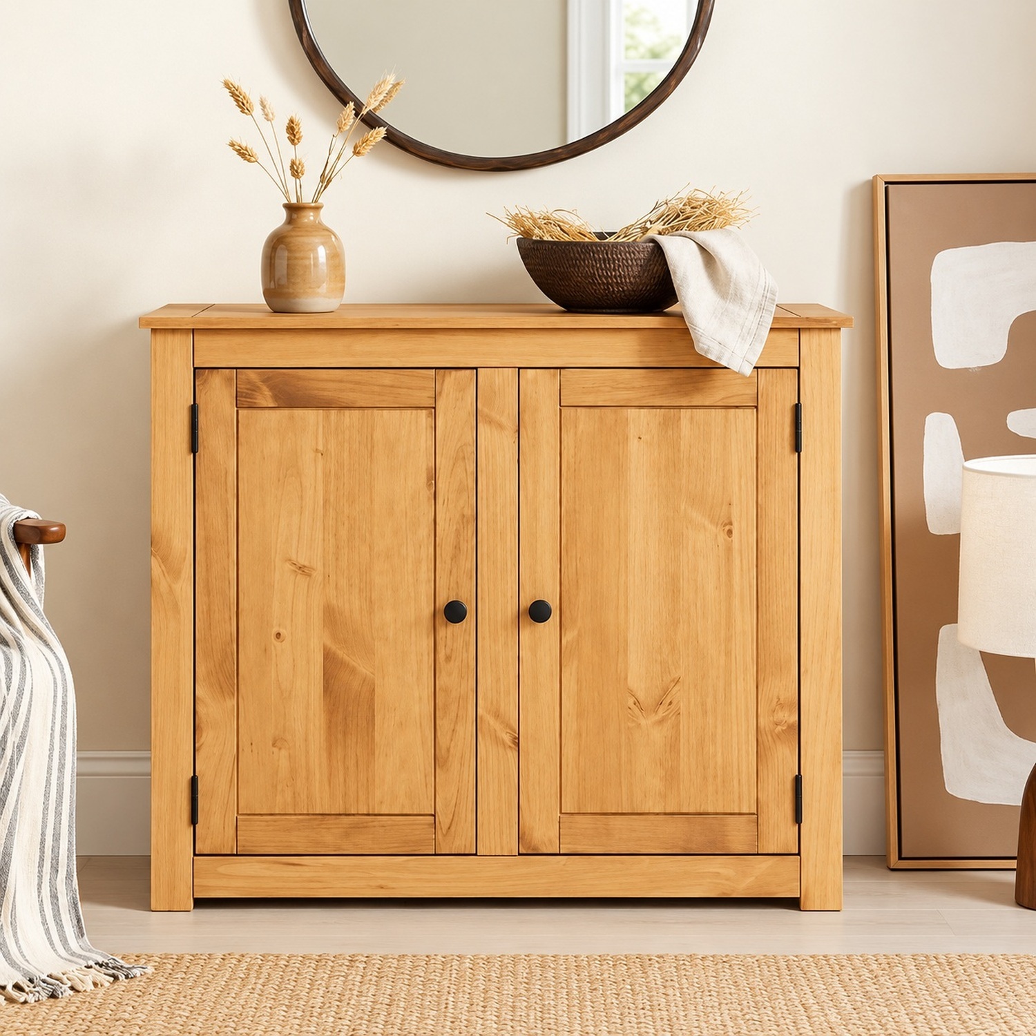 Mews Panama Sideboard 2 Door Country Cabinet Solid Pine Light Fiesta Wax