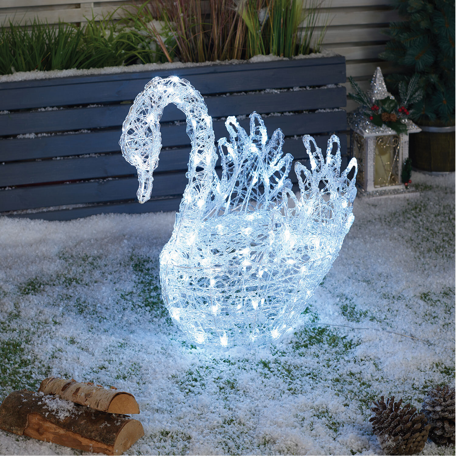 Image of 120LED Acrylic Swan