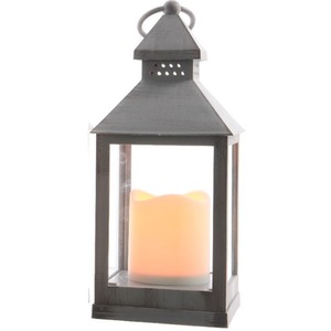 Grey Candle Lantern 24cm