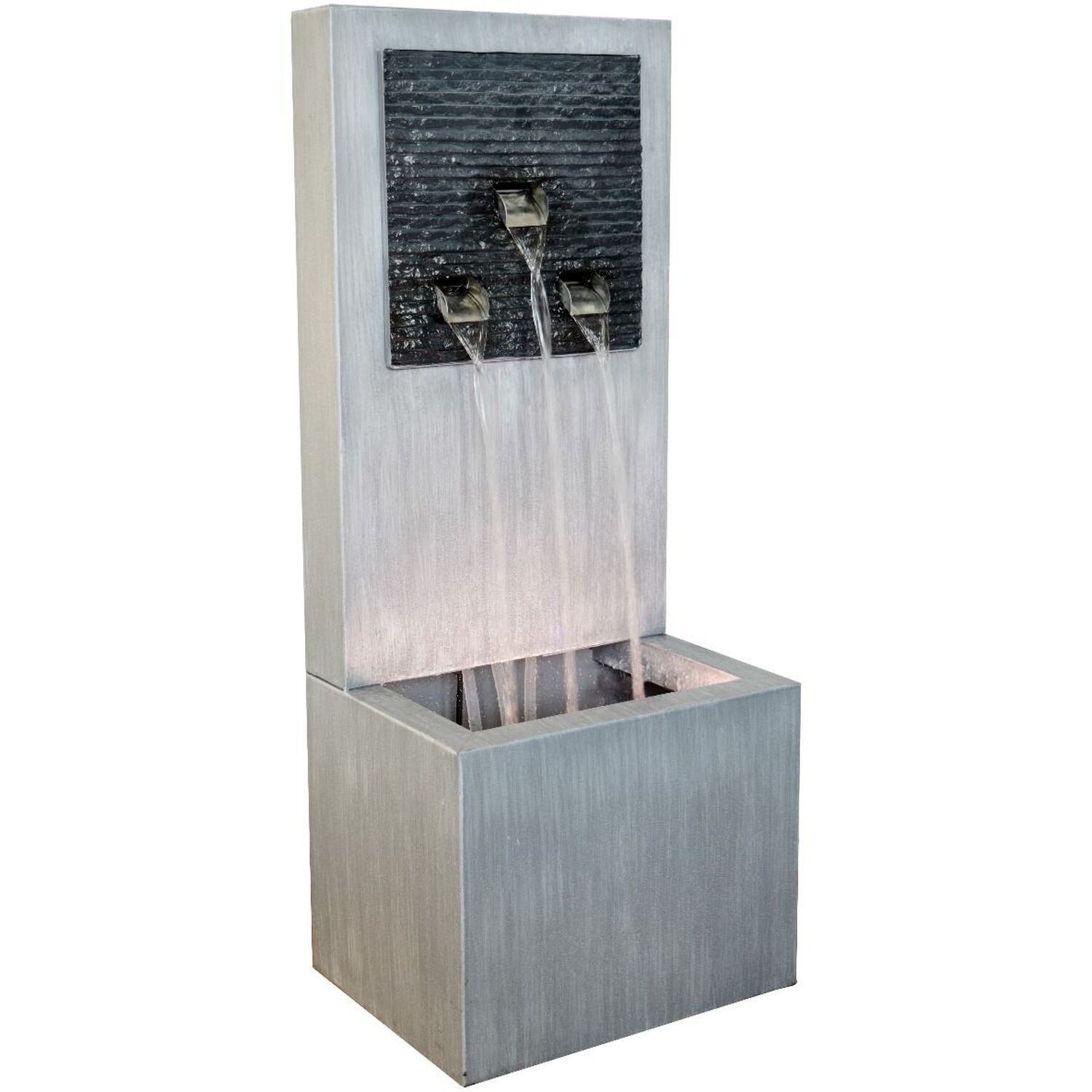 Zinc MultiFall Cascade Mains Powered Water Feature - Grey