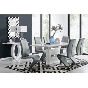 Arezzo Large Extending Dining Table with 6 Willow Chairs