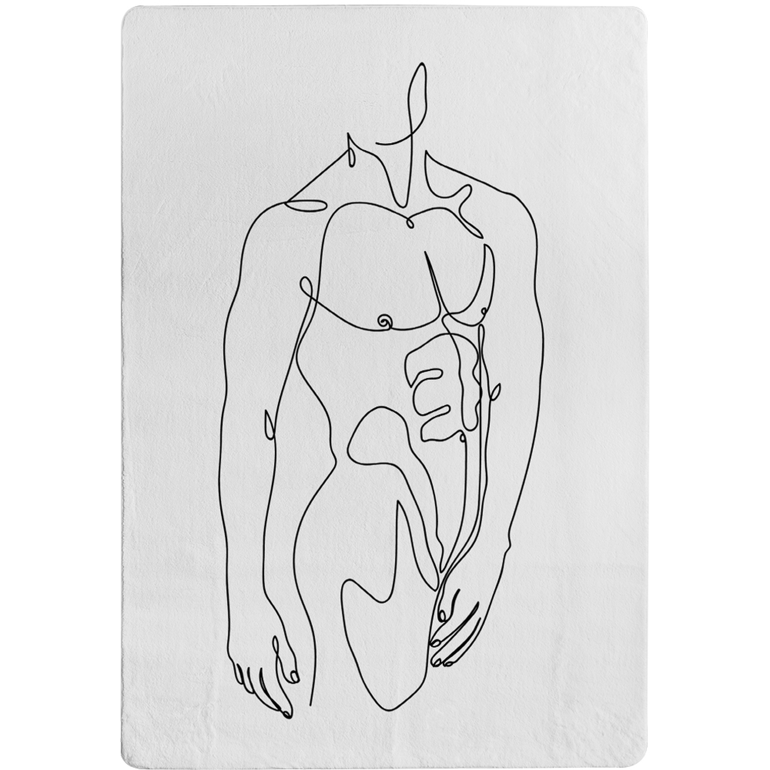 Line Art Of Male Body Designer Rug - White / 200cm thumbnail