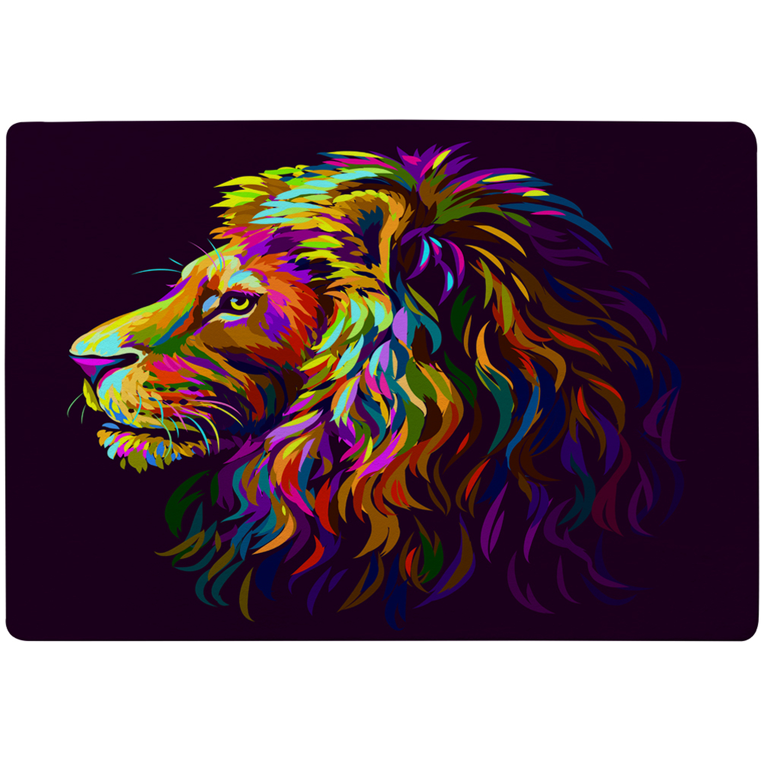 Lion'S Head On A Purple Background In Popart Style Designer Rug - Purple / 200cm thumbnail