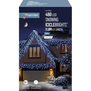 480 LED Snowing Icicle Lights White