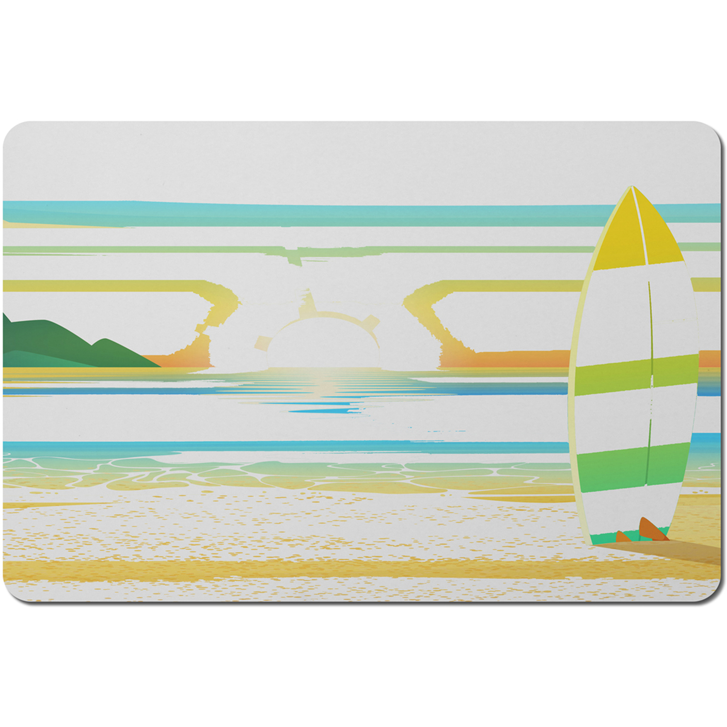Image of Surf Board On Beach Placemat -&hellip;