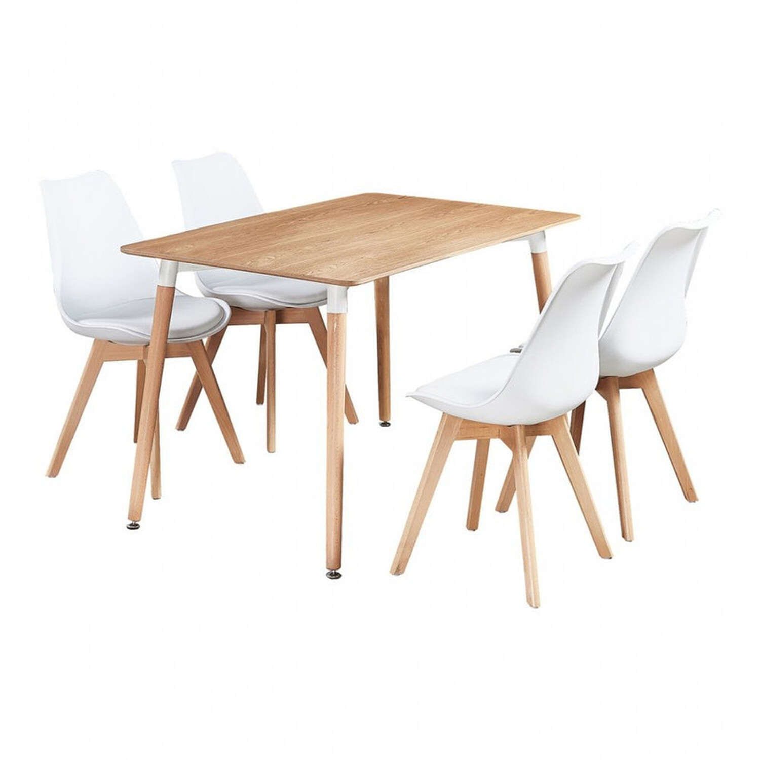 Life Interiors Lorenzo Dining Set With A Halo Table And 4 Dining Chairs - White