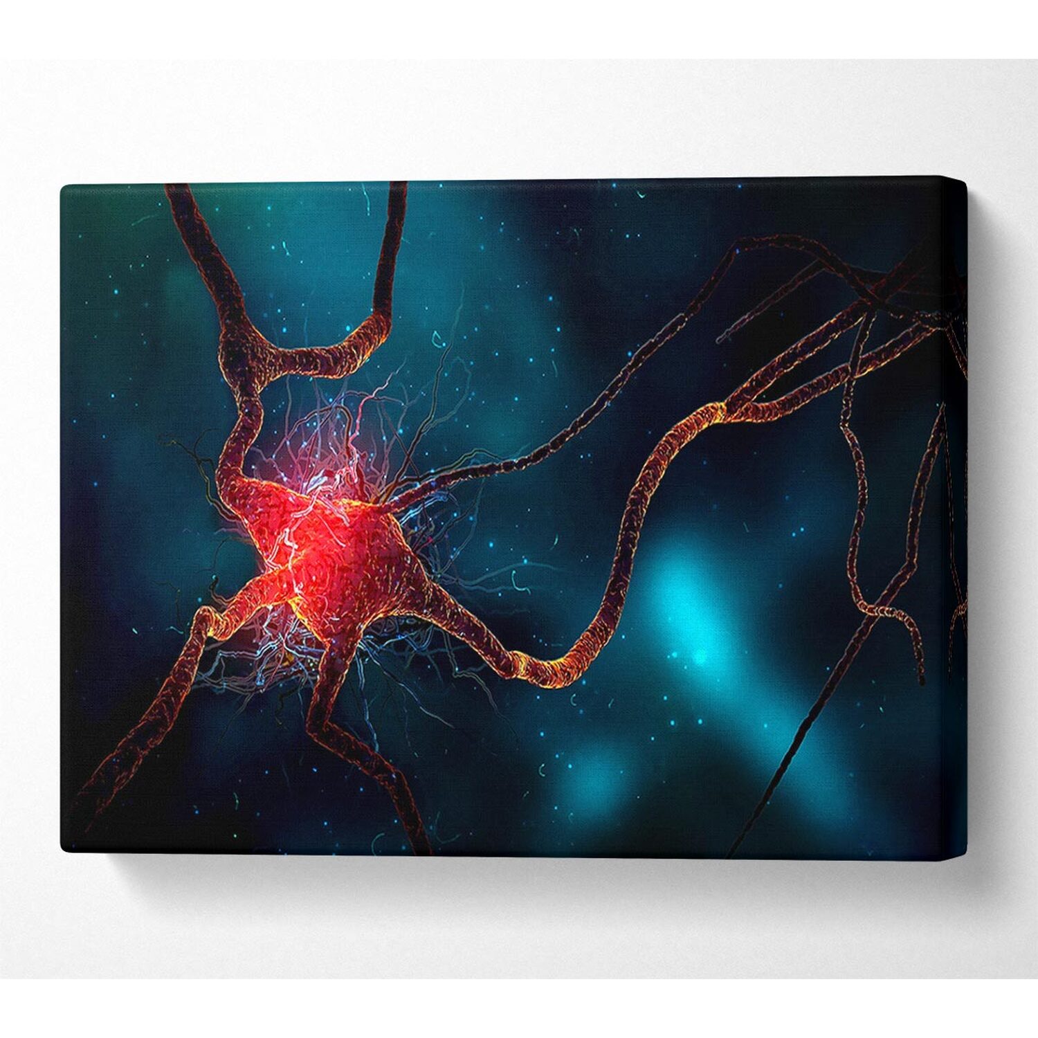 Wallart-Direct - Neuron Canvas Print Wall Art - Yellow / 101.6cm thumbnail