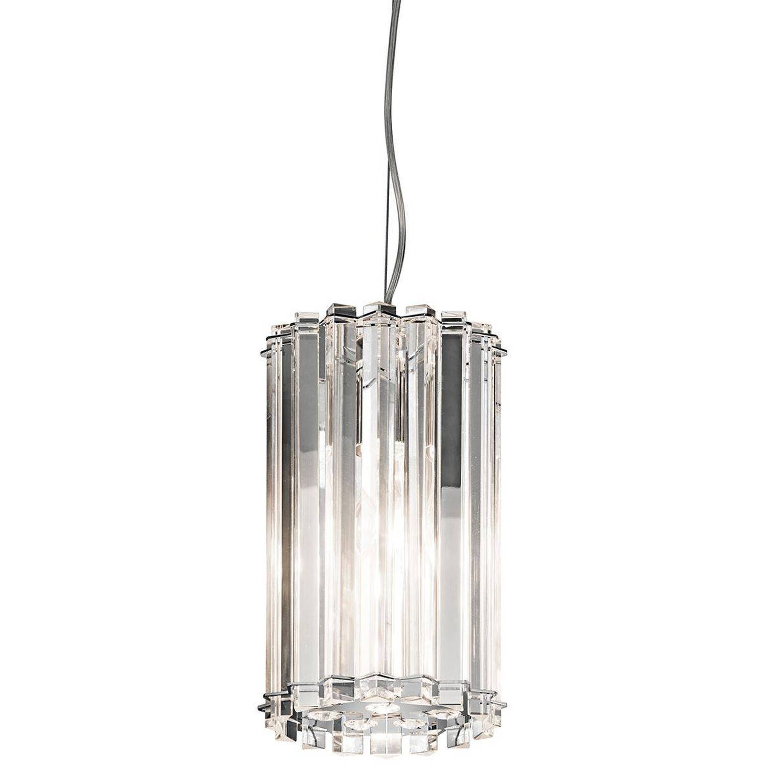 Crystal Skye Round Mini Ceiling Pendant Light Chrome, Crystal Glass, G9 - Chrome