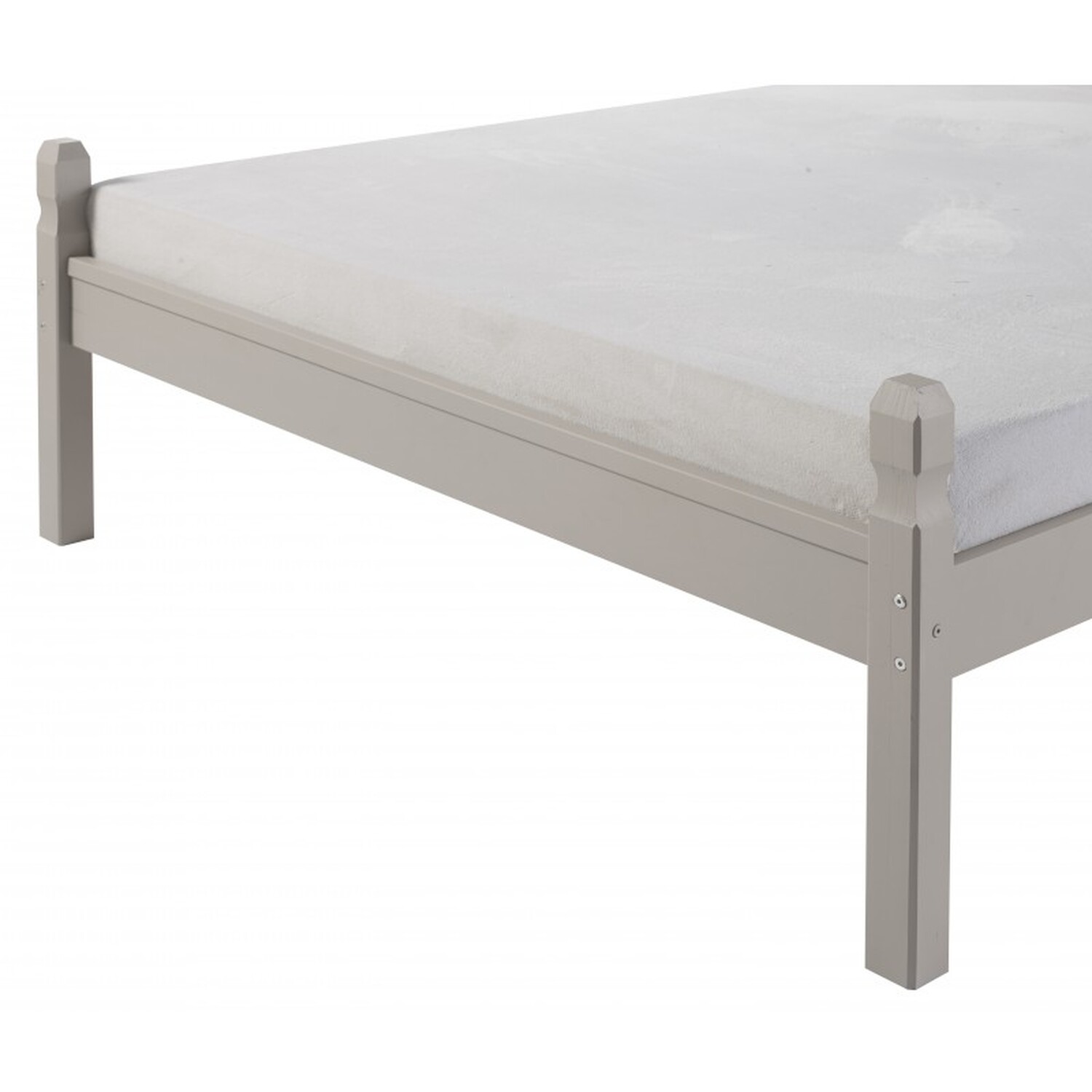 Corona Grey Wax Double 4 6 Low End Bed Frame Solid Wood Pine Wooden Painted - Distressed Grey Wax