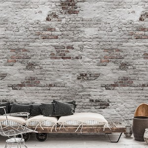 Grandeco Distressed Rustic Real Brick Repeatable Wallpaper Mural