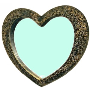 Heart Shape Pleasing Antique Style Wall Mirror Gold