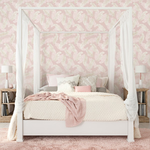 Feathers Pale Pink Wallpaper