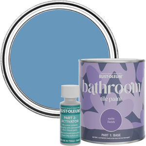 Rust-Oleum Bathroom Tile Paint in Satin Finish - Cornflower Blue 750ml