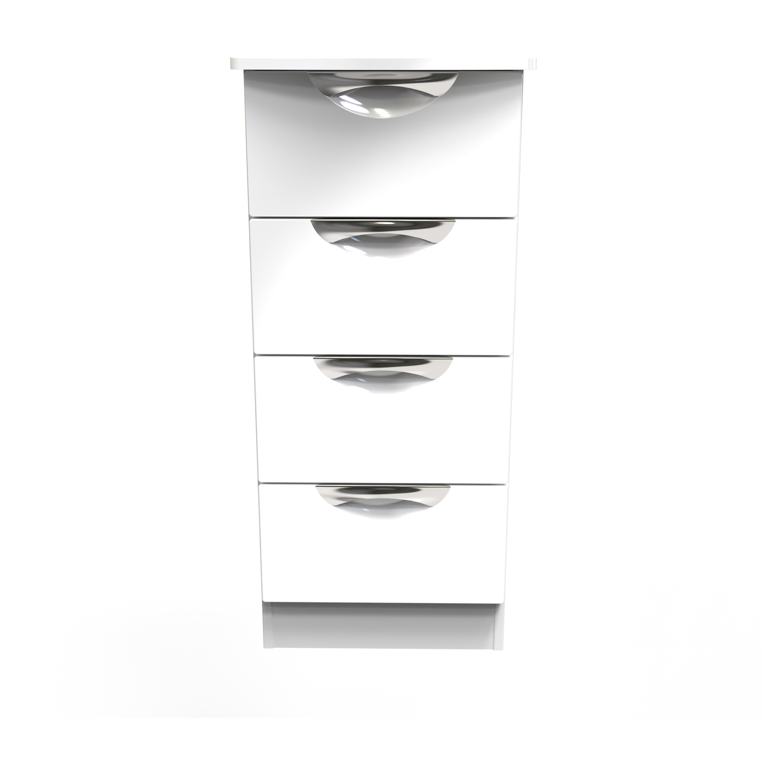 Camden Ready Assembled 4 Drawer Bedside Cabinet - White Gloss White