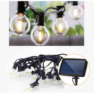 Solar String Lights With 25 2 G40 Bulbs and 4400 Mah Battery