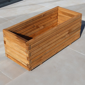 Pine Wooden Trough Planter with Feet