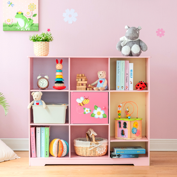Kids Wooden Magic Garden Cube Bookcase Display Storage 