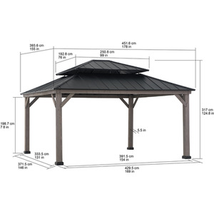 Black / 212kg Cedar Wood Gazebo RIMO shot 3849810