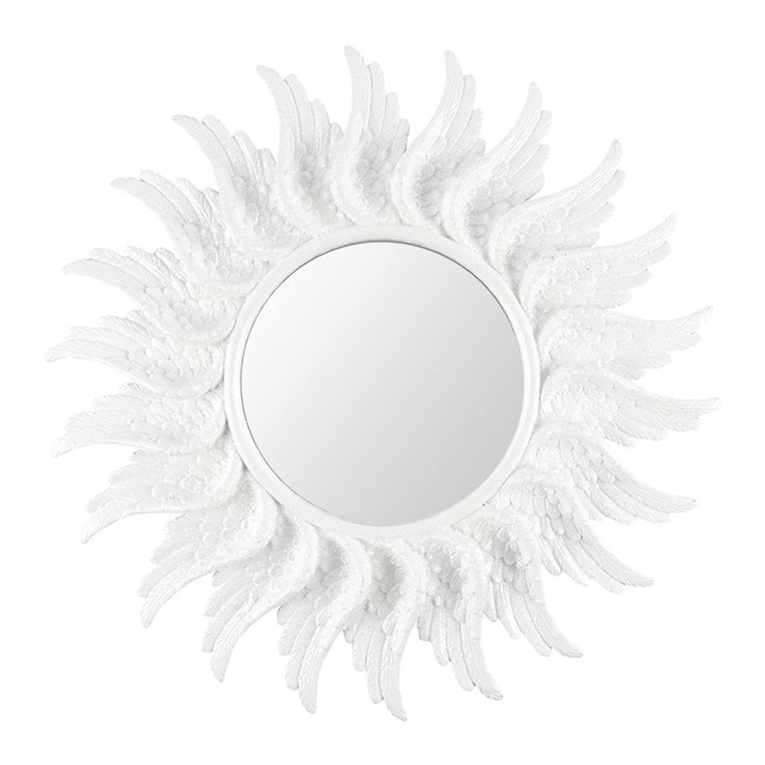 Image of 47cm Round Glitter Angel Wing Mirror&hellip;