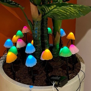 20 Coloured Mushroom Stake Lights LED Pathway Multi Colour