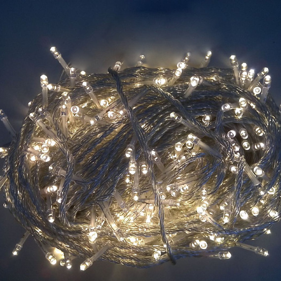 Warm White Connectable Outdoor Mains Powered Lights with Clear Cable