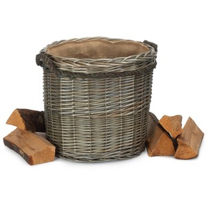 Antique Wash Round Storage Log Basket