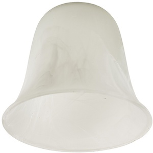 3 Pack Marble Effect Bell Shaped White Frosted Glass Replacement Shades