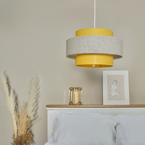 Weaver 3 Tier Pair of Yellow Ceiling Pendant Shade