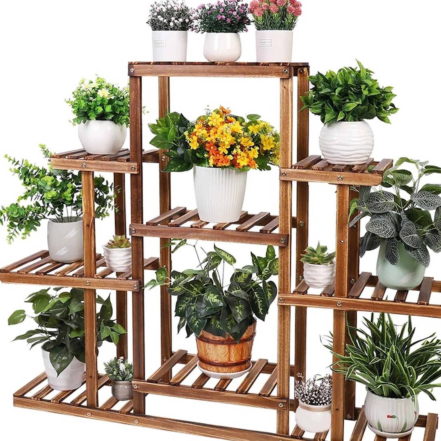 9 Tier Plant Stand - Dark Oak