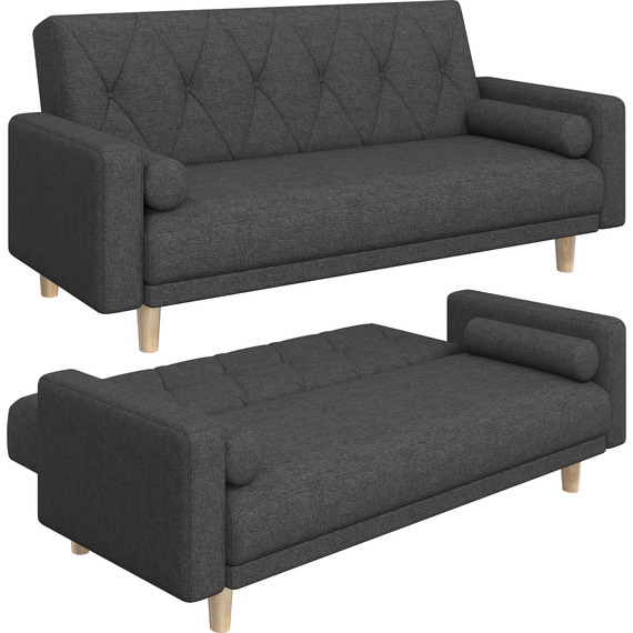 Yaheetech 3 Seater Sofa Bed with 2 Pillows