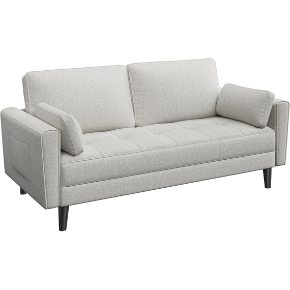 2 Seater Upholstered Sofa Couch with 2 Pillow