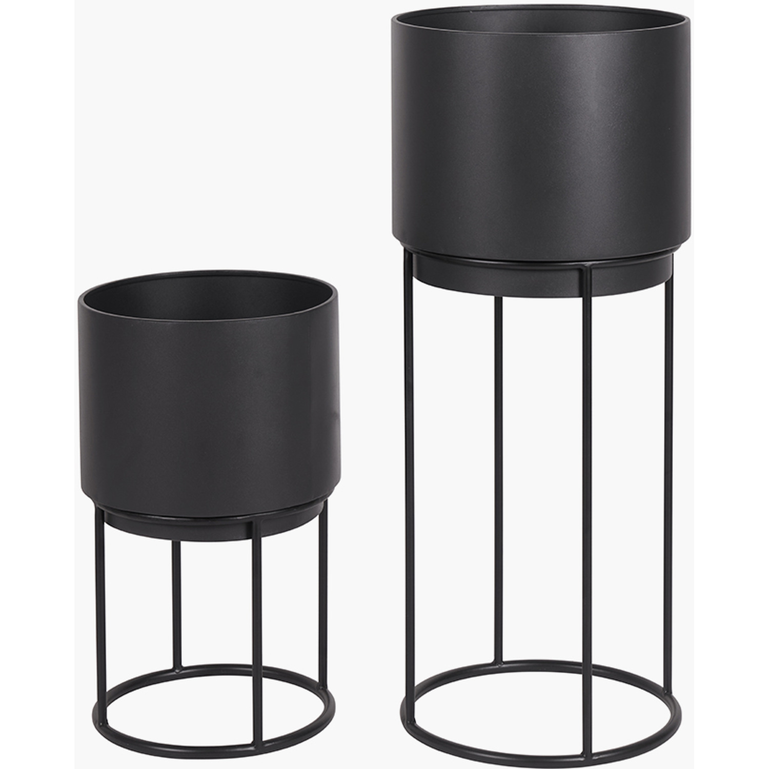 Set Of 2 Indoor Planters - Black 32cm